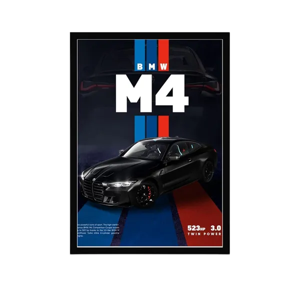 Engineered_Wood_Modern_Bmw_Sports_Car_Framed_Wall_Poster