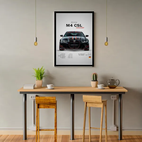 Engineered_Wood_Automotive_Bmw_M4_Framed_Wall_Poster