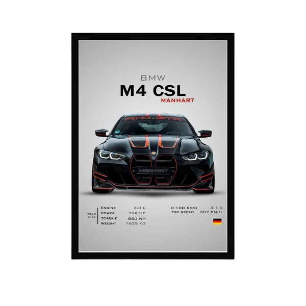 Engineered_Wood_Automotive_Bmw_M4_Framed_Wall_Poster