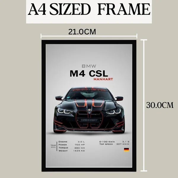 Engineered_Wood_Automotive_Bmw_M4_Framed_Wall_Poster