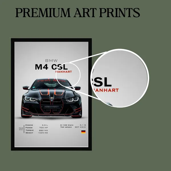 Engineered_Wood_Automotive_Bmw_M4_Framed_Wall_Poster