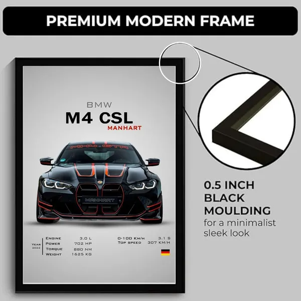 Engineered_Wood_Automotive_Bmw_M4_Framed_Wall_Poster