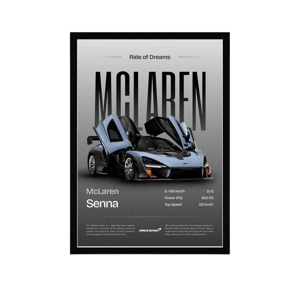 Engineered_Wood_Automotive_Mclaren_Senna_Framed_Wall_Poster