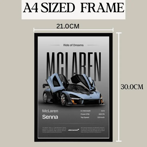 Engineered_Wood_Automotive_Mclaren_Senna_Framed_Wall_Poster