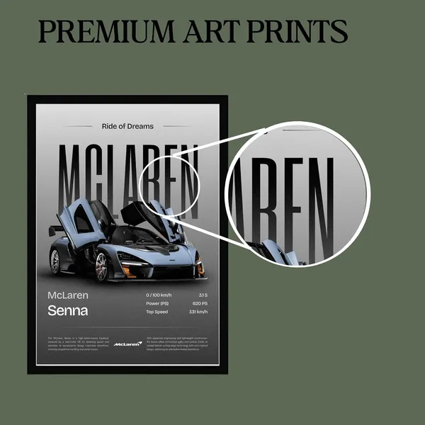 Engineered_Wood_Automotive_Mclaren_Senna_Framed_Wall_Poster