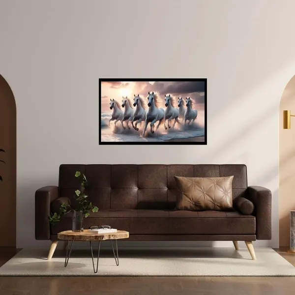 Mdf_Vastu_Seven_White_Horses_Wall_Painting