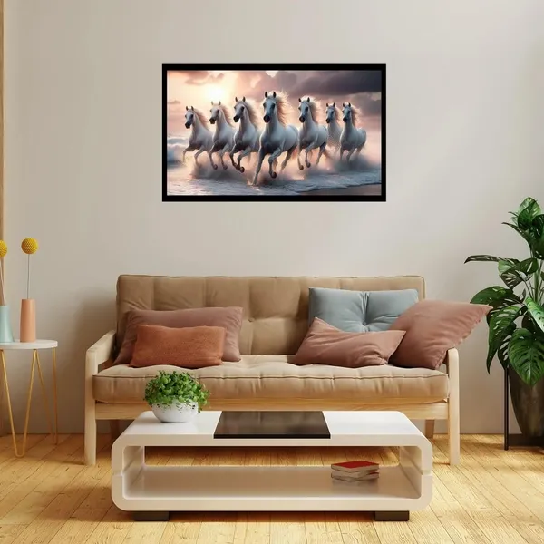 Mdf_Vastu_Seven_White_Horses_Wall_Painting