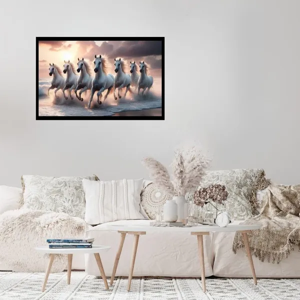 Mdf_Vastu_Seven_White_Horses_Wall_Painting