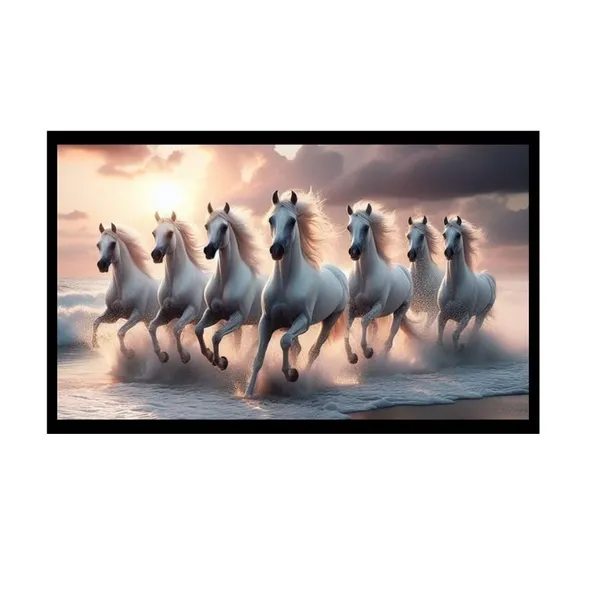 Mdf_Vastu_Seven_White_Horses_Wall_Painting