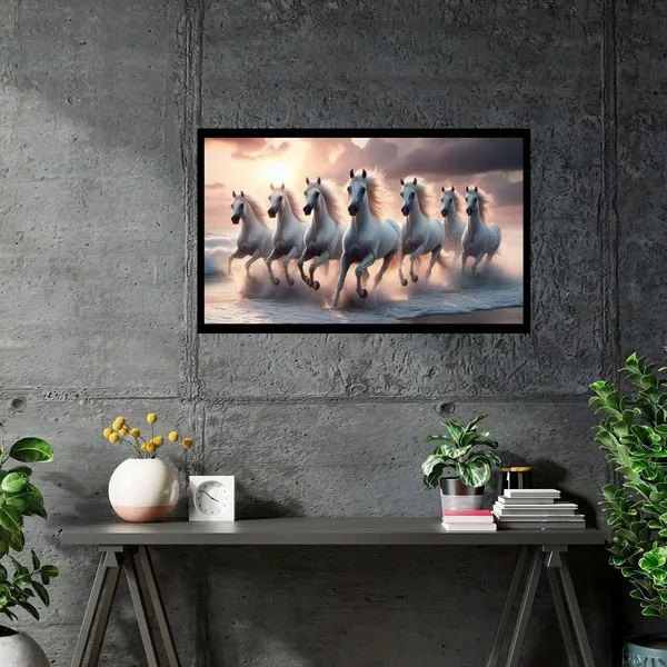 Mdf_Vastu_Seven_White_Horses_Wall_Painting