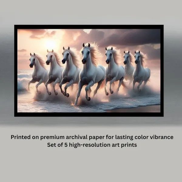 Mdf_Vastu_Seven_White_Horses_Wall_Painting