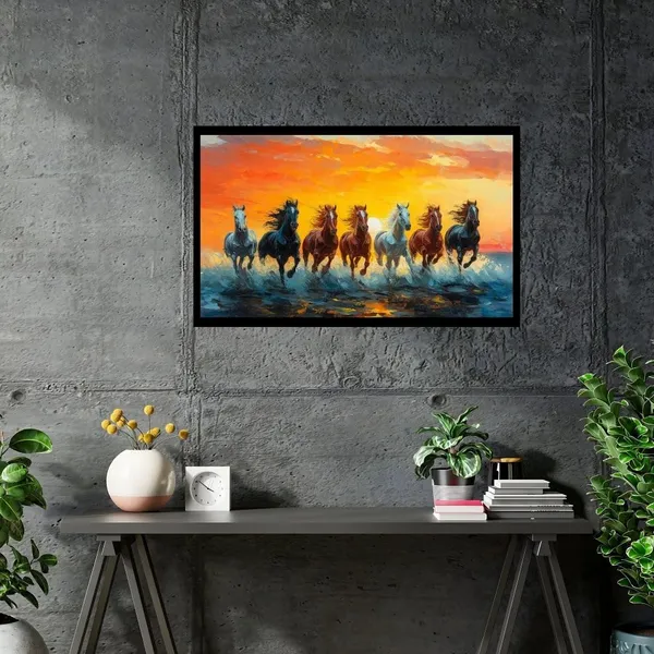 Mdf_Decorative_Running_Horses_Wall_Art