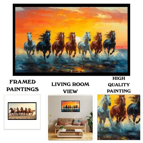 Mdf_Decorative_Running_Horses_Wall_Art