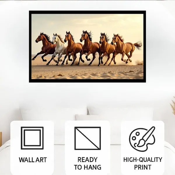 Mdf_Decorative_Running_Horses_Wall_Art