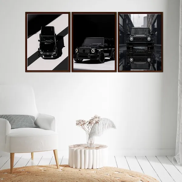 Mdf_Modern_G-Wagon_Mercedes-Benz_Luxury_Black_Wall_Frame_Set_Of_3