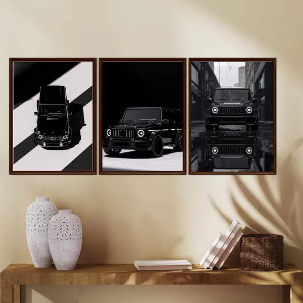 Mdf_Modern_G-Wagon_Mercedes-Benz_Luxury_Black_Wall_Frame_Set_Of_3