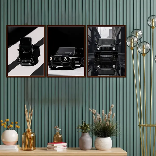 Mdf_Modern_G-Wagon_Mercedes-Benz_Luxury_Black_Wall_Frame_Set_Of_3