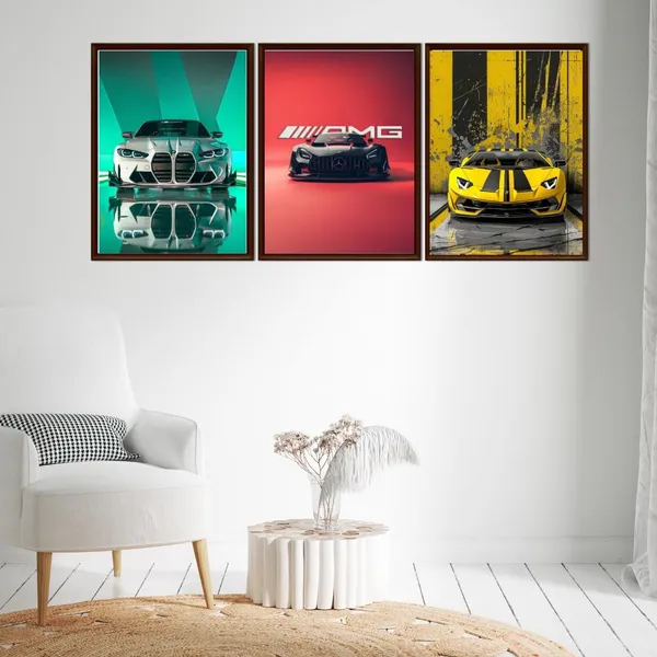Mdf_Modern_Supercar_Bmw_Lamborghini_Amg_Wall_Poster_Set_Of_3