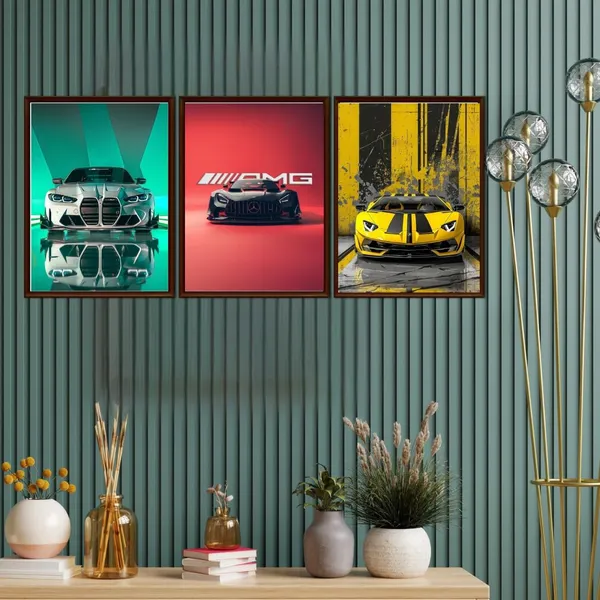 Mdf_Modern_Supercar_Bmw_Lamborghini_Amg_Wall_Poster_Set_Of_3