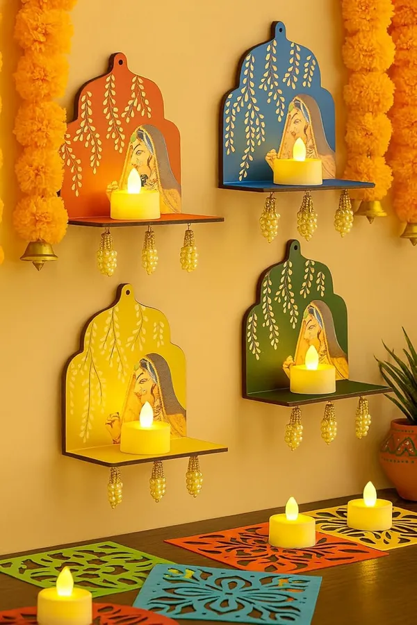 Mdf_Rajasthani_Jharokha_Tealight_Holder_Set_Of_5