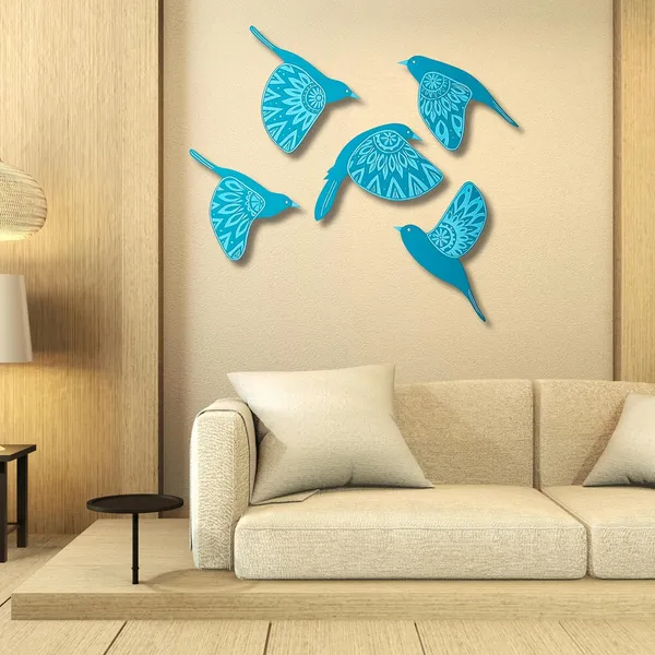 Engineered_Wood_Nature_3D_Flying_Birds_5_Panel_Wall_Art