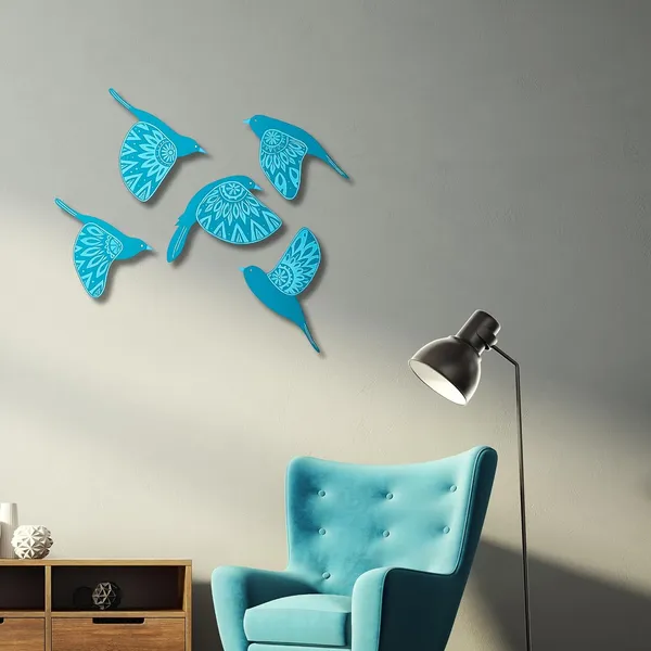 Engineered_Wood_Nature_3D_Flying_Birds_5_Panel_Wall_Art