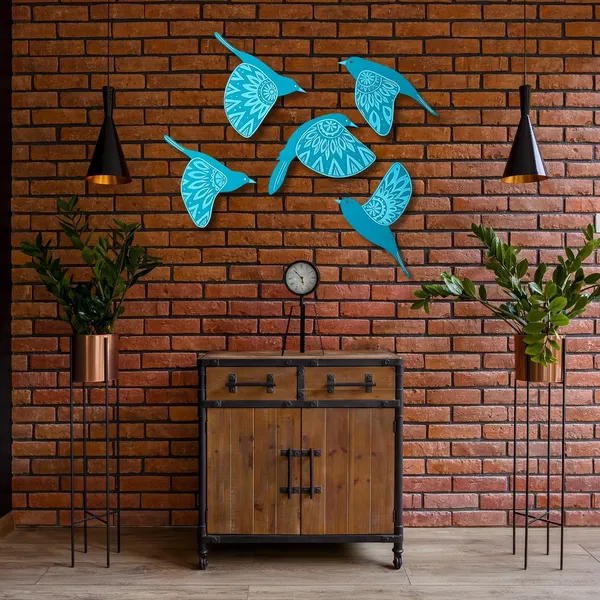 Engineered_Wood_Nature_3D_Flying_Birds_5_Panel_Wall_Art
