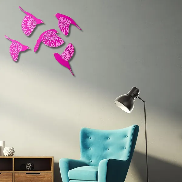 Engineered_Wood_Nature_3D_Flying_Birds_5_Panel_Wall_Art