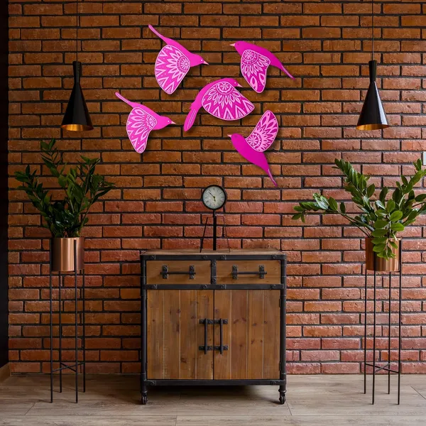 Engineered_Wood_Nature_3D_Flying_Birds_5_Panel_Wall_Art