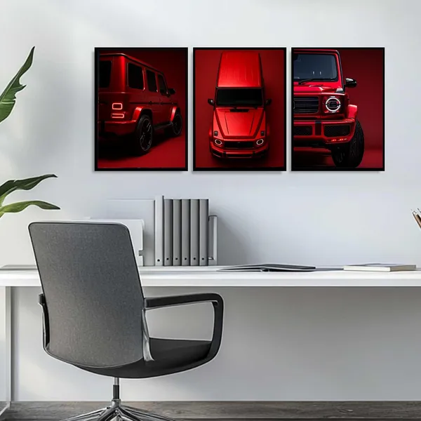 Engineered_Wood_Modern_Red_Suv_Automotive_Wall_Poster