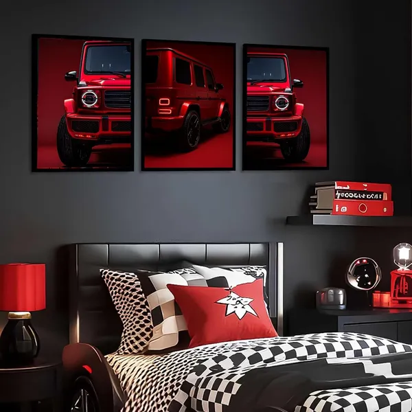 Engineered_Wood_Modern_Red_Suv_Automotive_Wall_Poster