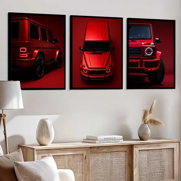 Engineered_Wood_Modern_Red_Suv_Automotive_Wall_Poster
