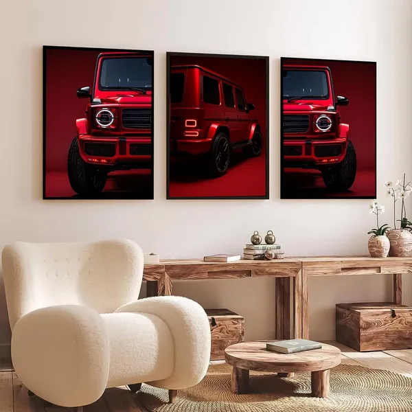 Engineered_Wood_Modern_Red_Suv_Automotive_Wall_Poster