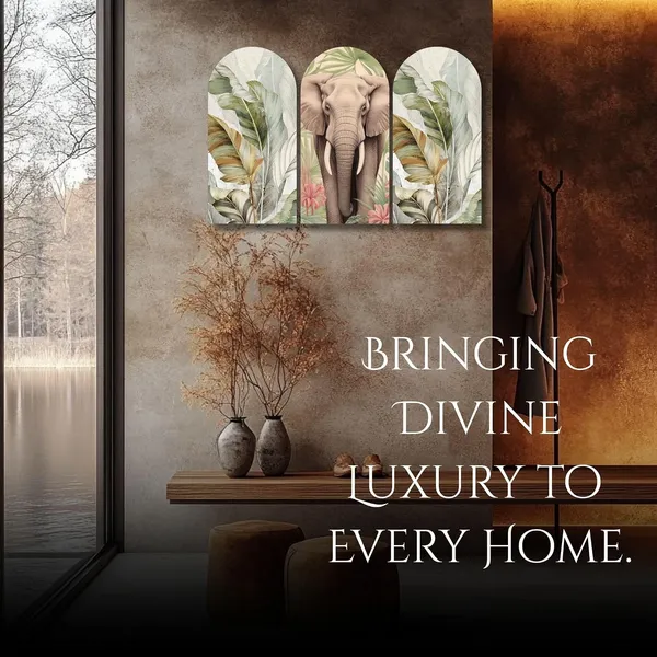 Mdf_Oriental_Lotus_And_Crane_Arched_Wall_Art_Set