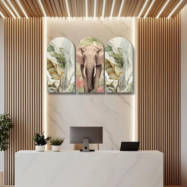 Mdf_Oriental_Lotus_And_Crane_Arched_Wall_Art_Set