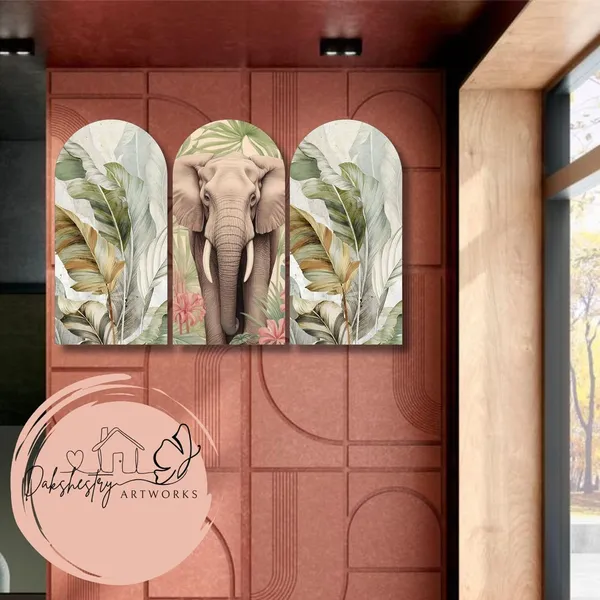 Mdf_Oriental_Lotus_And_Crane_Arched_Wall_Art_Set