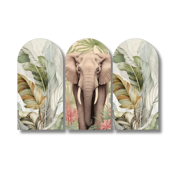 Mdf_Oriental_Lotus_And_Crane_Arched_Wall_Art_Set