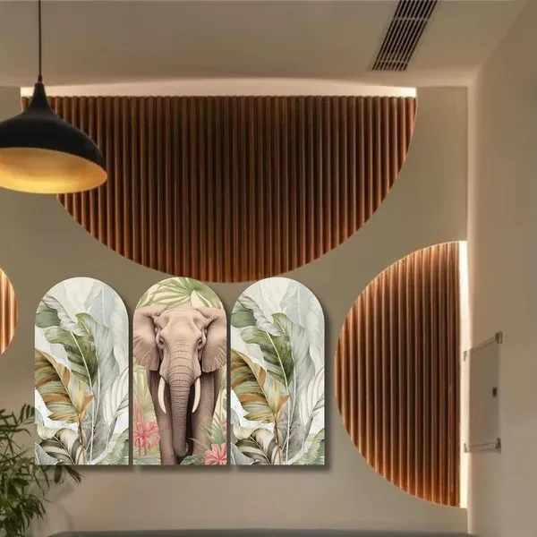 Mdf_Oriental_Lotus_And_Crane_Arched_Wall_Art_Set