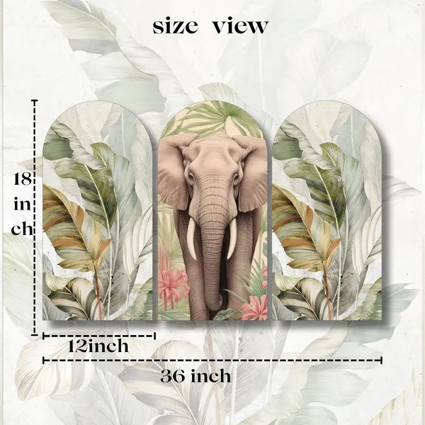 Mdf_Oriental_Lotus_And_Crane_Arched_Wall_Art_Set