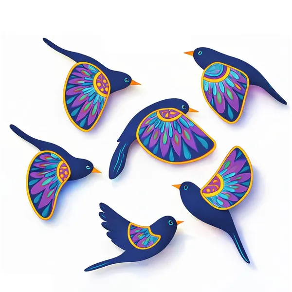 Engineered_Wood_Colorful_Bird_3D_Effect_Wall_Art_Set
