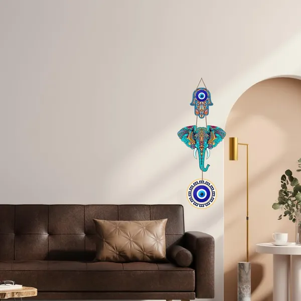 Engineered_Wood_Bohemian_Evil_Eye_Hamsa_Elephant_Wall_Hanging
