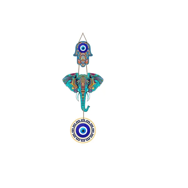 Engineered_Wood_Bohemian_Evil_Eye_Hamsa_Elephant_Wall_Hanging