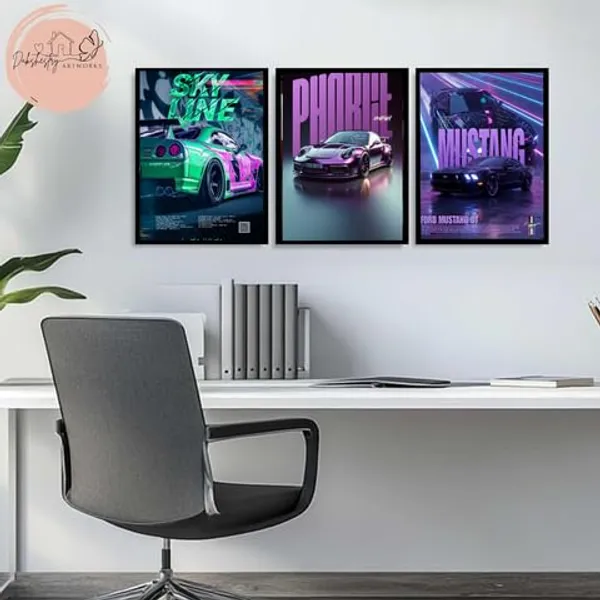 Mdf_Modern_Sports_Car_Automotive_Wall_Art_Set_Of_3
