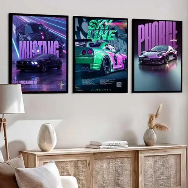 Mdf_Modern_Sports_Car_Automotive_Wall_Art_Set_Of_3