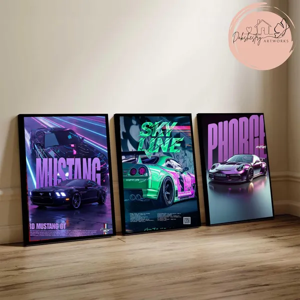 Mdf_Modern_Sports_Car_Automotive_Wall_Art_Set_Of_3