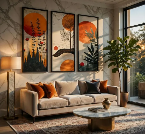 Engineered_Wood_Abstract_Orange_Sun_Bamboo_Wall_Painting