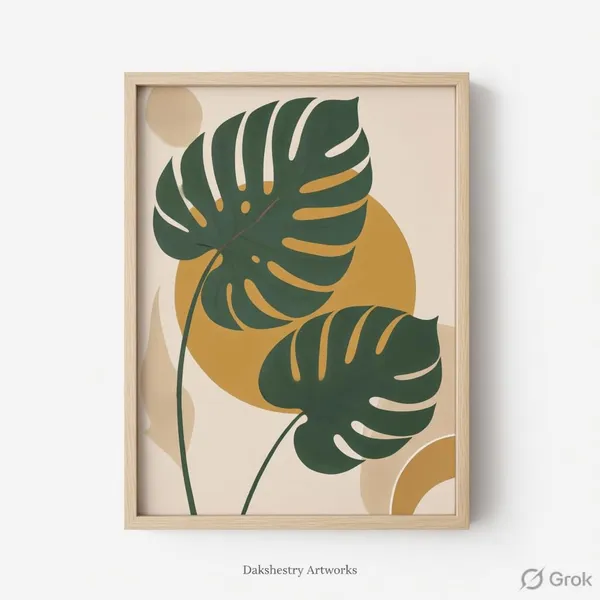 Engineered_Wood_Modern_Tropical_Botanical_Leaf_Wall_Painting