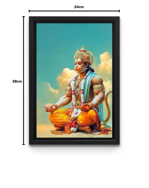 Engineered_Wood_Spiritual_Hanuman_Meditation_Framed_Wall_Art