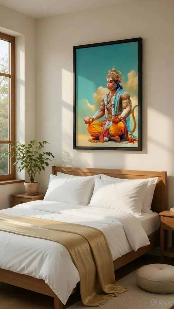 Engineered_Wood_Spiritual_Hanuman_Meditation_Framed_Wall_Art