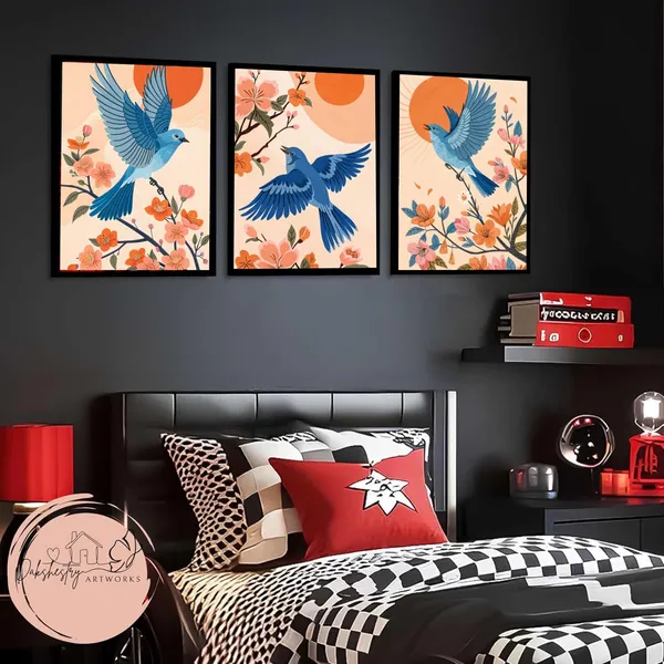 Engineered_Wood_Nature_Blue_Bird_Floral_Wall_Art_Print